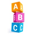 Alphabet blocks for children vertical pyramid construction realistic vector illustration Royalty Free Stock Photo