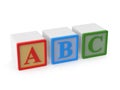 Alphabet blocks colorful abc toy cubes Royalty Free Stock Photo