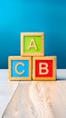 Alphabet blocks kids toy illustration ai generated Royalty Free Stock Photo