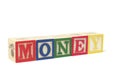 Alphabet Blocks - Money Royalty Free Stock Photo