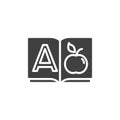 Alphabet book A page vector icon