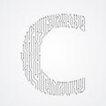 Alphabet C shape digital line design