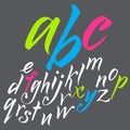 The alphabet in calligraphy brush.