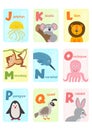 Alphabet card with animals J to R