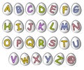 Alphabet Cartoonish Easter Egg Fonts 2 Royalty Free Stock Photo