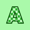 Alphabet chessboard design. Word chessboard. letter A