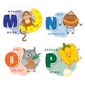 Alphabet Children Colored letter M N O P