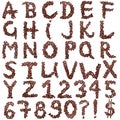 Alphabet from coffee beans. Isolated on white. Royalty Free Stock Photo