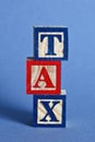 Alphabet colored tax blocks