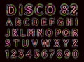 Alphabet colorful disco illustration