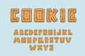 Alphabet cookie design. Upper case English letters. Bold font clip art, typography style. Hand drawn vector illustration Royalty Free Stock Photo