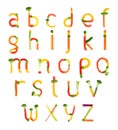 Alphabet created by vegetables