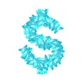 Alphabet Crystal diamond 3D virtual set Currency USD United States Dollars symbol illustration