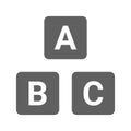 Alphabet cube icon. Gray vector graphic Royalty Free Stock Photo