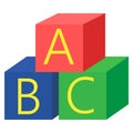 Alphabet cubes with A,B,C letters icon, vector illustration