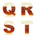 Alphabet dark beer QRST Royalty Free Stock Photo