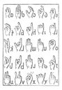 Alphabet of deaf-mutes, vintage engraving Royalty Free Stock Photo