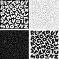 Alphabet Designs in Black and White Royalty Free Stock Photo