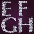 Alphabet of diamonds EFGH