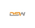 Alphabet DSW Letter Logo Icon Design Royalty Free Stock Photo