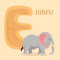 ALPHABET E elephant vector educational Royalty Free Stock Photo