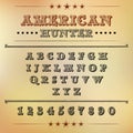 Alphabet with figures in the style of American westerns. Royalty Free Stock Photo