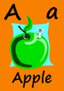 Alphabet flashcard. Letter, A is for Apple