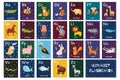 Alphabet flashcards collection with cute animals