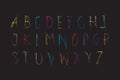 Alphabet font colorful Crayon