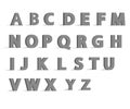 alphabet font with flat long shadow effect. Royalty Free Stock Photo