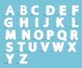 alphabet font with flat long shadow effect. Royalty Free Stock Photo