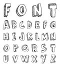 Alphabet font line - Vector illustration