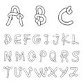 Alphabet font line - Vector illustration