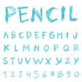 Alphabet font pencil line - Vector illustration