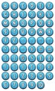 Alphabet Font Set On Glossy Buttons For Ui Game Royalty Free Stock Photo