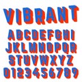 Alphabet font vibrant design Royalty Free Stock Photo
