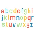 Alphabet fonts. Printed colorful letters