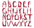 The Alphabet formed by humans. Royalty Free Stock Photo