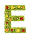 Alphabet from fruit - E