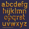 Alphabet gold colour style.