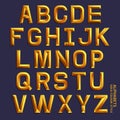 Alphabet gold colour style.