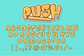 Alphabet Graffiti Bubble Yellow Cute Typography Set concept Cartoon Icon Vector Royalty Free Stock Photo