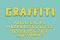 Alphabet graffiti design. Letters, numbers and punctuation marks. EPS 10 Royalty Free Stock Photo