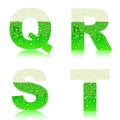 Alphabet green beer QRST Royalty Free Stock Photo
