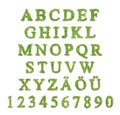 Alphabet with green grass letter Royalty Free Stock Photo
