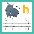 Alphabet H exercise with cartoon vocabulary Royalty Free Stock Photo