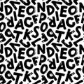 Alphabet hand drawn grunge letter seamless pattern Royalty Free Stock Photo