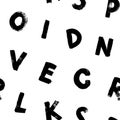 Alphabet hand drawn grunge letter seamless pattern Royalty Free Stock Photo