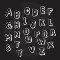 alphabet hand drawn letters blackboard design illustration Royalty Free Stock Photo