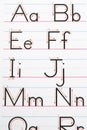 Alphabet handwriting.